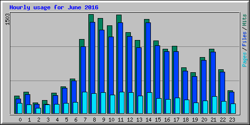 Hourly usage for June 2016