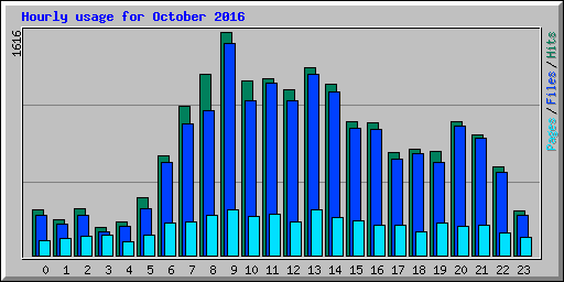 Hourly usage for October 2016
